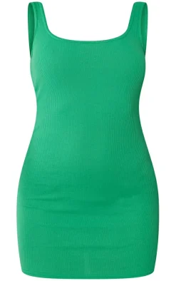 Square Neck Low Back Rib Bodycon Dress-PrettyLittleThing