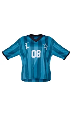 PrettyLittleThing T-Shirts*Green Striped Football Jersey