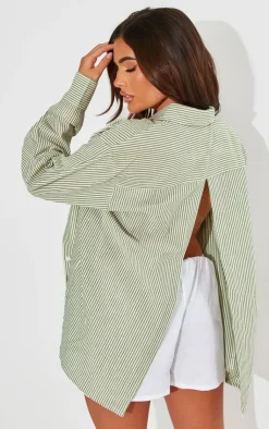 PrettyLittleThing Shirts*Striped Oversized Shirt
