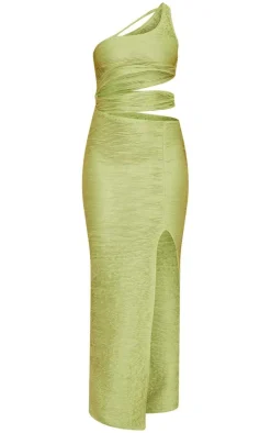 Textured Cut Out One Shoulder Detail Midaxi Dress-PrettyLittleThing Discount