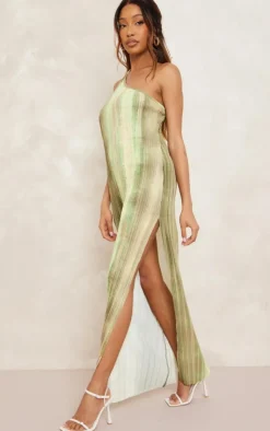 Watercolour Plisse One Shoulder Scoop Back Maxi Dress-PrettyLittleThing Hot