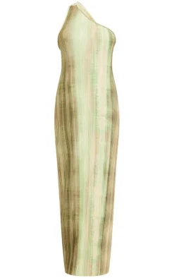 Watercolour Plisse One Shoulder Scoop Back Maxi Dress-PrettyLittleThing Hot