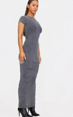 Acid Wash Cap Sleeve Maxi Dress-PrettyLittleThing Discount