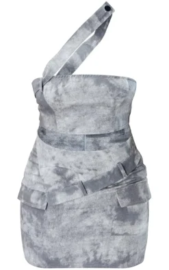 Acid Wash Strap Detail Cargo Bodycon Dress-PrettyLittleThing