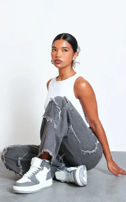 PrettyLittleThing Sneakers*And White PU Contrast Chunky Sole Hi Top Sneakers