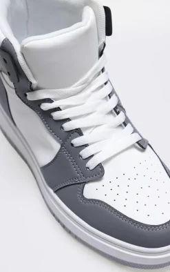 PrettyLittleThing Sneakers*And White PU Contrast Chunky Sole Hi Top Sneakers