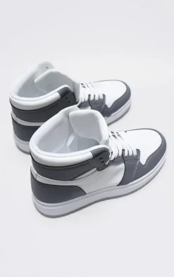 PrettyLittleThing Sneakers*And White PU Contrast Chunky Sole Hi Top Sneakers