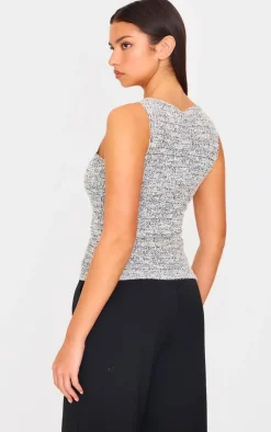 PrettyLittleThing Sleeveless Tops*Boucle Button Down Waist Coat