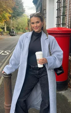 PrettyLittleThing Wool Coats*Brushed Wool Look Oversized Drop Shoulder Coat