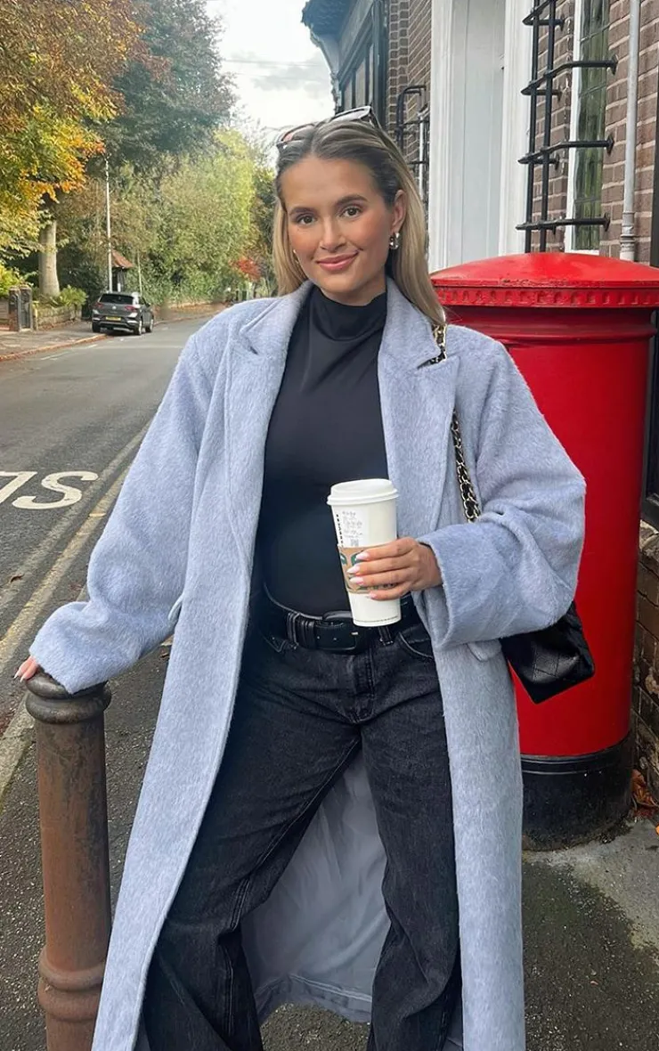 PrettyLittleThing Wool Coats*Brushed Wool Look Oversized Drop Shoulder Coat