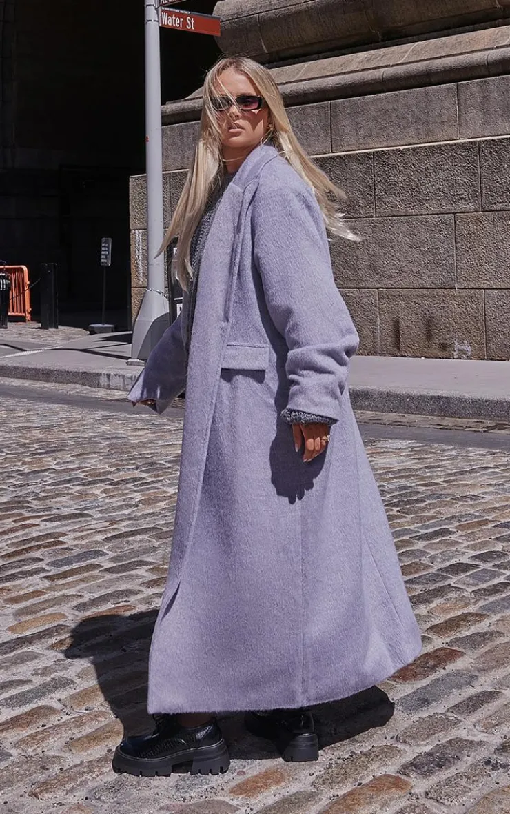 PrettyLittleThing Wool Coats*Brushed Wool Look Oversized Drop Shoulder Coat