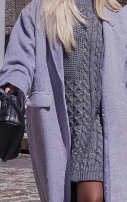 PrettyLittleThing Wool Coats*Brushed Wool Look Oversized Drop Shoulder Coat