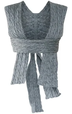 PrettyLittleThing Wrap Tops*Cable Knit Wrap Multi Way Top