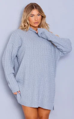 Cable Knitted Sweater Dress-PrettyLittleThing Outlet