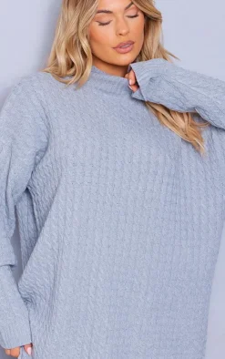 Cable Knitted Sweater Dress-PrettyLittleThing Outlet