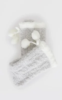 PrettyLittleThing Socks*Cable Pom Pom Cosy Socks