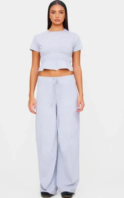 Best PrettyLittleThing Cotton Straight Leg Pants Grey