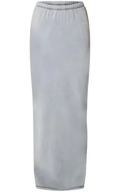 New PrettyLittleThing Cotton Washed Maxi Skirt Grey