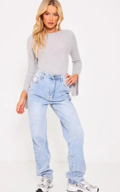 PrettyLittleThing Knitted Tops*Eyelash Knit Open Back Bodysuit