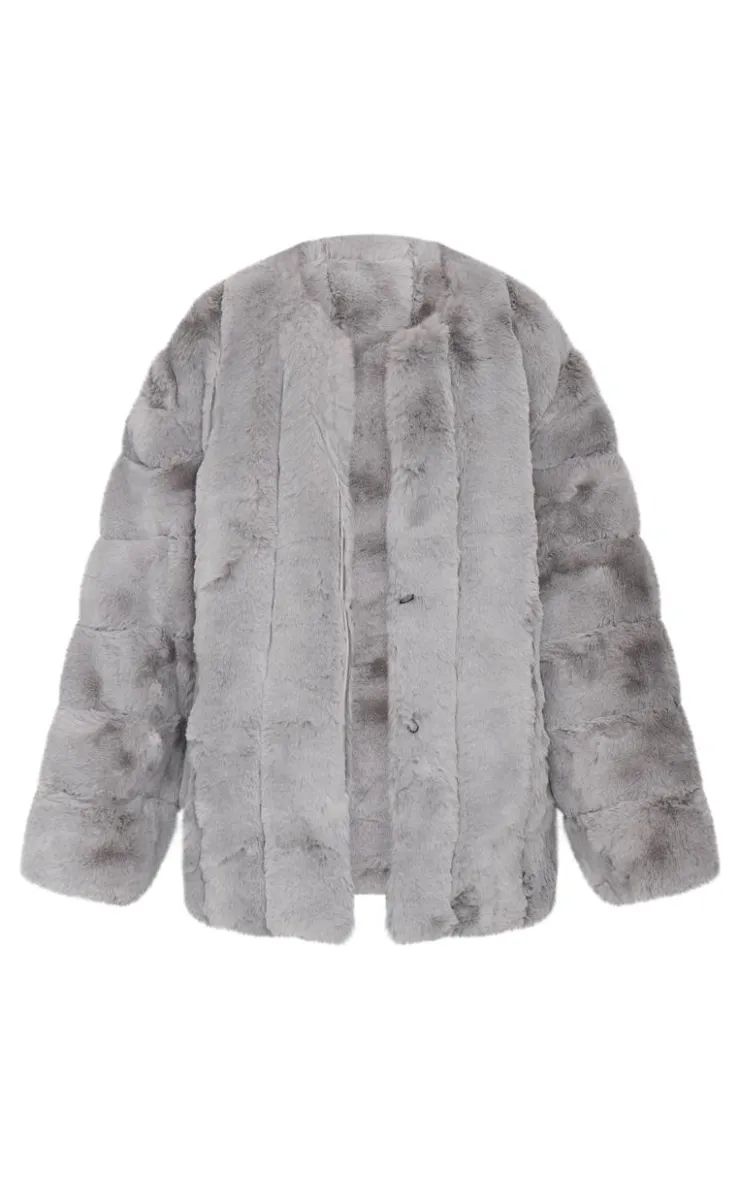 PrettyLittleThing Faux Fur Coats*Faux Fur Bubble Vertical Coat