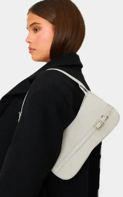 PrettyLittleThing Shoulder Bags*Faux Suede Strap Buckle Shoulder Bag