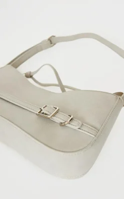PrettyLittleThing Shoulder Bags*Faux Suede Strap Buckle Shoulder Bag
