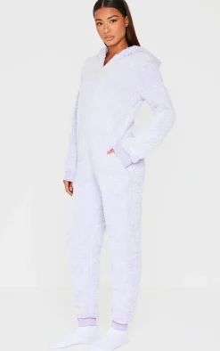 Grey Fleece Hooded Onesie