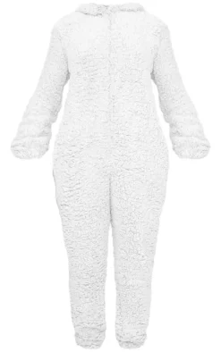 Grey Fleece Teddy Ears Onesie