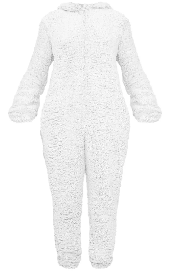 Grey Fleece Teddy Ears Onesie