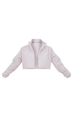 PrettyLittleThing Puffer Jackets*Floral Embossed Cropped Padded Jacket
