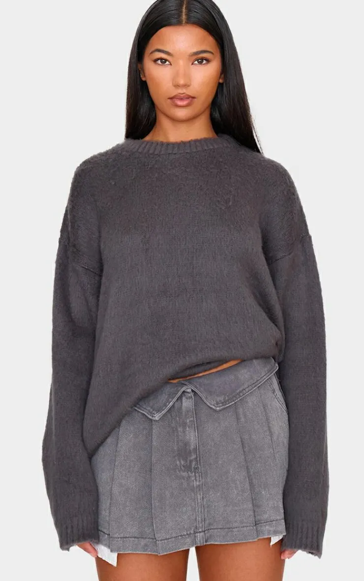 PrettyLittleThing Oversized Sweaters*Fluffy Knit Oversized Sweater