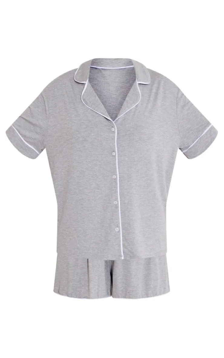 PrettyLittleThing Christmas Gifts*Jersey Piping Detail Short PJ Set