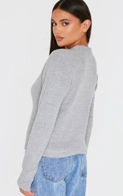 PrettyLittleThing Cardigans*Knit Asymmetric Button Cardigan