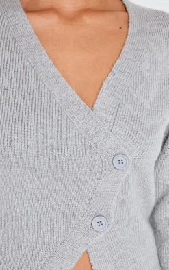 PrettyLittleThing Cardigans*Knit Asymmetric Button Cardigan
