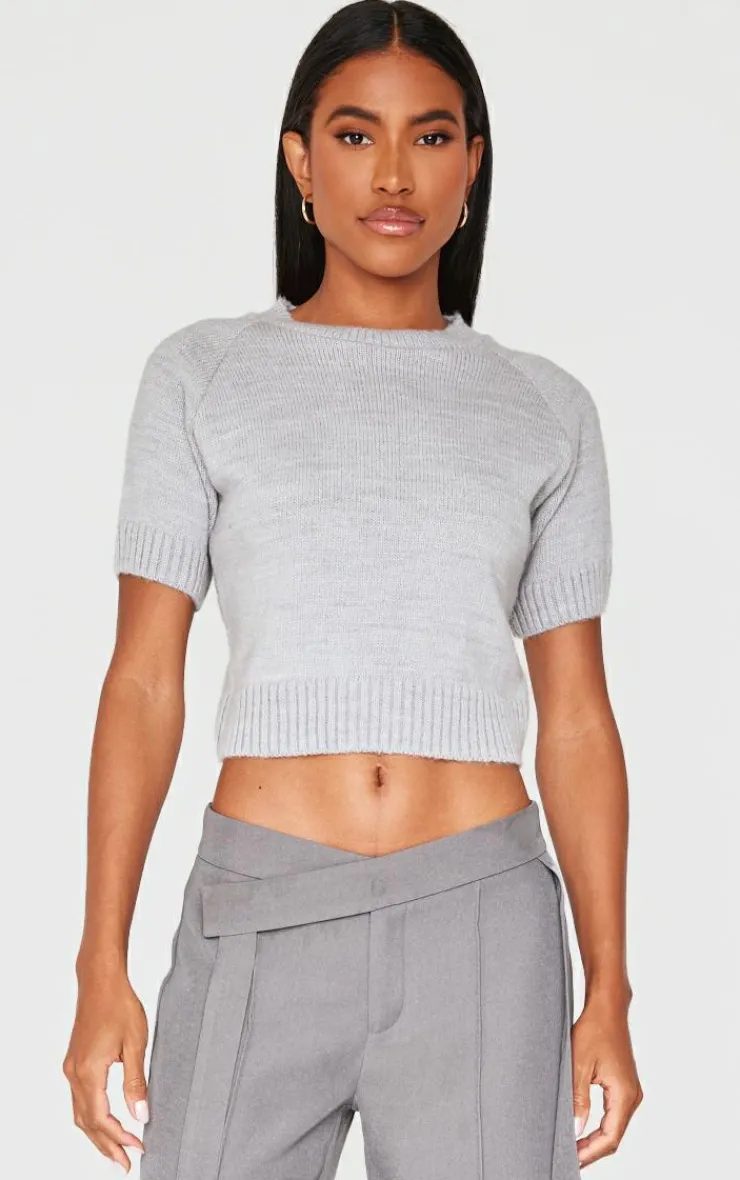 PrettyLittleThing Knitted Tops*Knit T Shirt