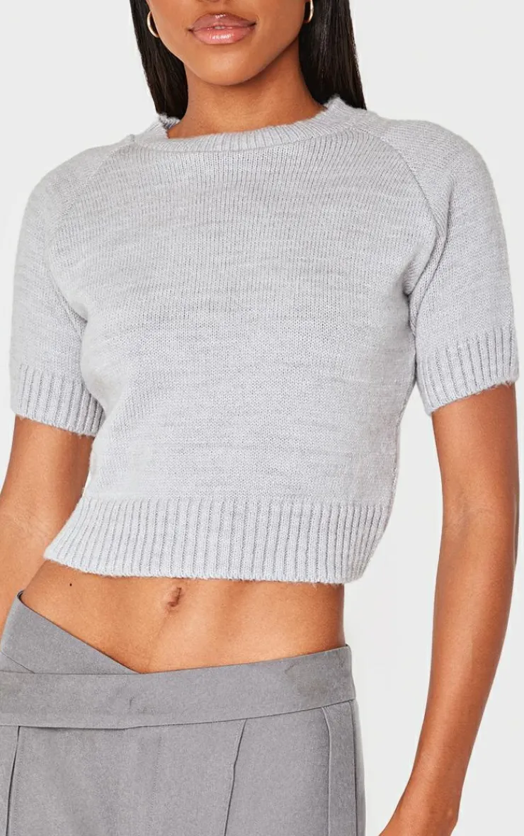 PrettyLittleThing Knitted Tops*Knit T Shirt