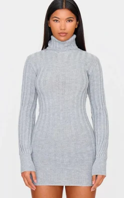 Knitted Roll Neck Sweater Dress-PrettyLittleThing Clearance