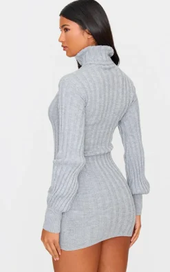 Knitted Roll Neck Sweater Dress-PrettyLittleThing Clearance