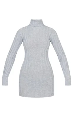 Knitted Roll Neck Sweater Dress-PrettyLittleThing Clearance