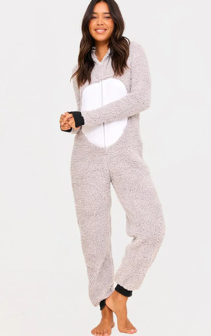 PrettyLittleThing Christmas Gifts*Koala Hood Fleece Onesie