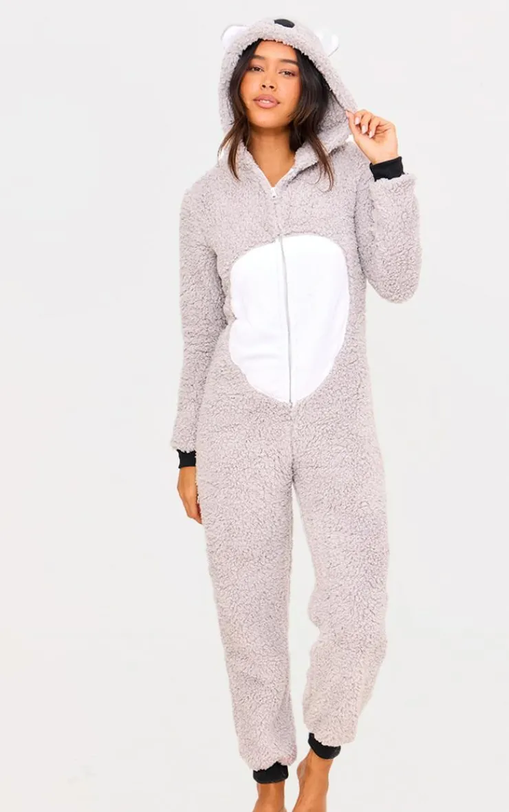 PrettyLittleThing Christmas Gifts*Koala Hood Fleece Onesie