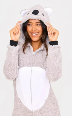 PrettyLittleThing Christmas Gifts*Koala Hood Fleece Onesie