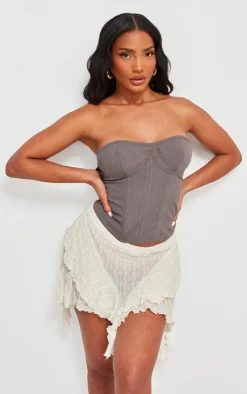 PrettyLittleThing Corsets*Lace Up Back Cropped Corset