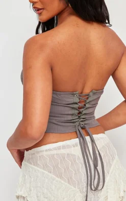 PrettyLittleThing Corsets*Lace Up Back Cropped Corset