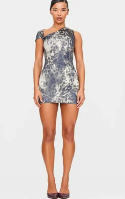Leopard Double Layer Slinky Twist Bodycon Dress-PrettyLittleThing New