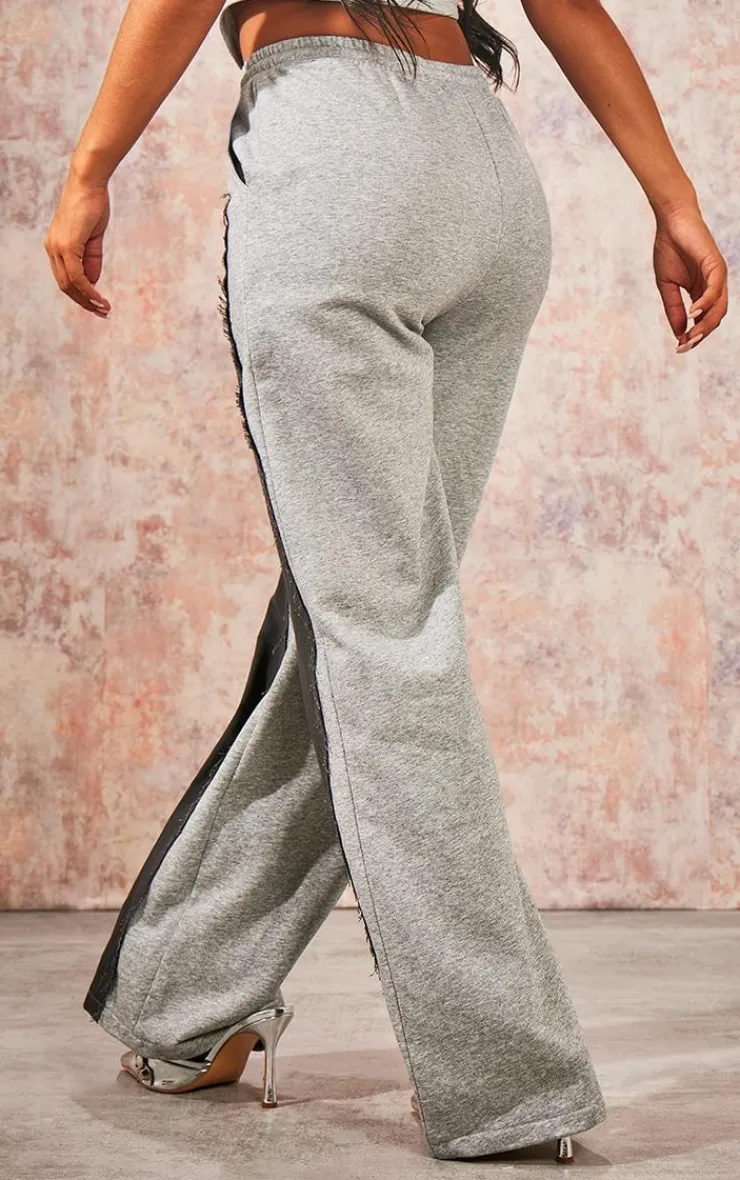Sale PrettyLittleThing Cargo Panel Straight Leg Pants Grey Marl