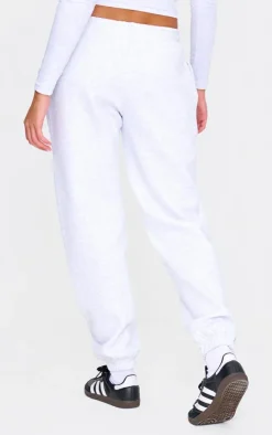 PrettyLittleThing Contrast Studio Archives Seam Detail Cuffed Sweatpants Grey Marl