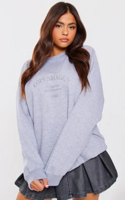 PrettyLittleThing Oversized Sweaters*Copenhagen Printed Oversized Sweatshirt