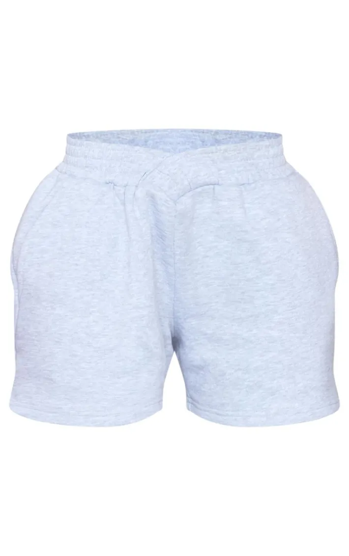 Grey Marl Dipped Hip Sweat Shorts