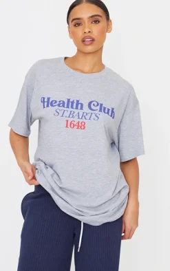 PrettyLittleThing T-Shirts*Health Club Graphic Oversized T Shirt
